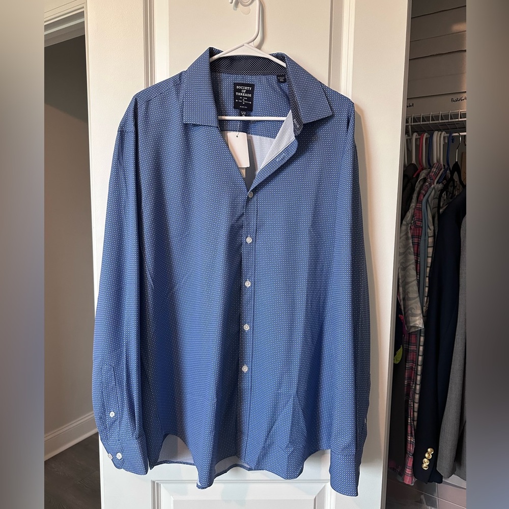 Society of threads men's blue dress shirt. Size XL